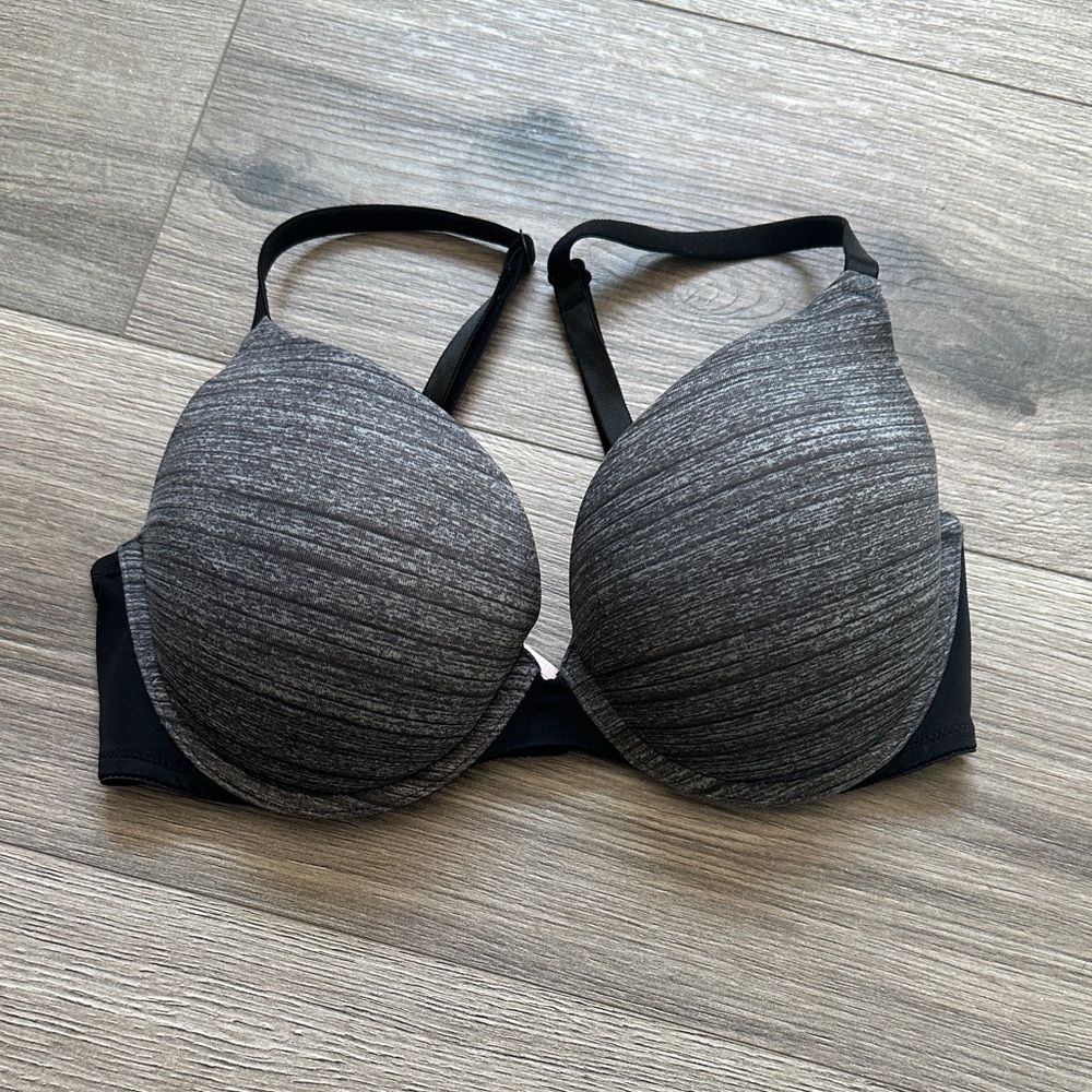 VS PINK Wear Everywhere Push Up Bra- Heather Gray